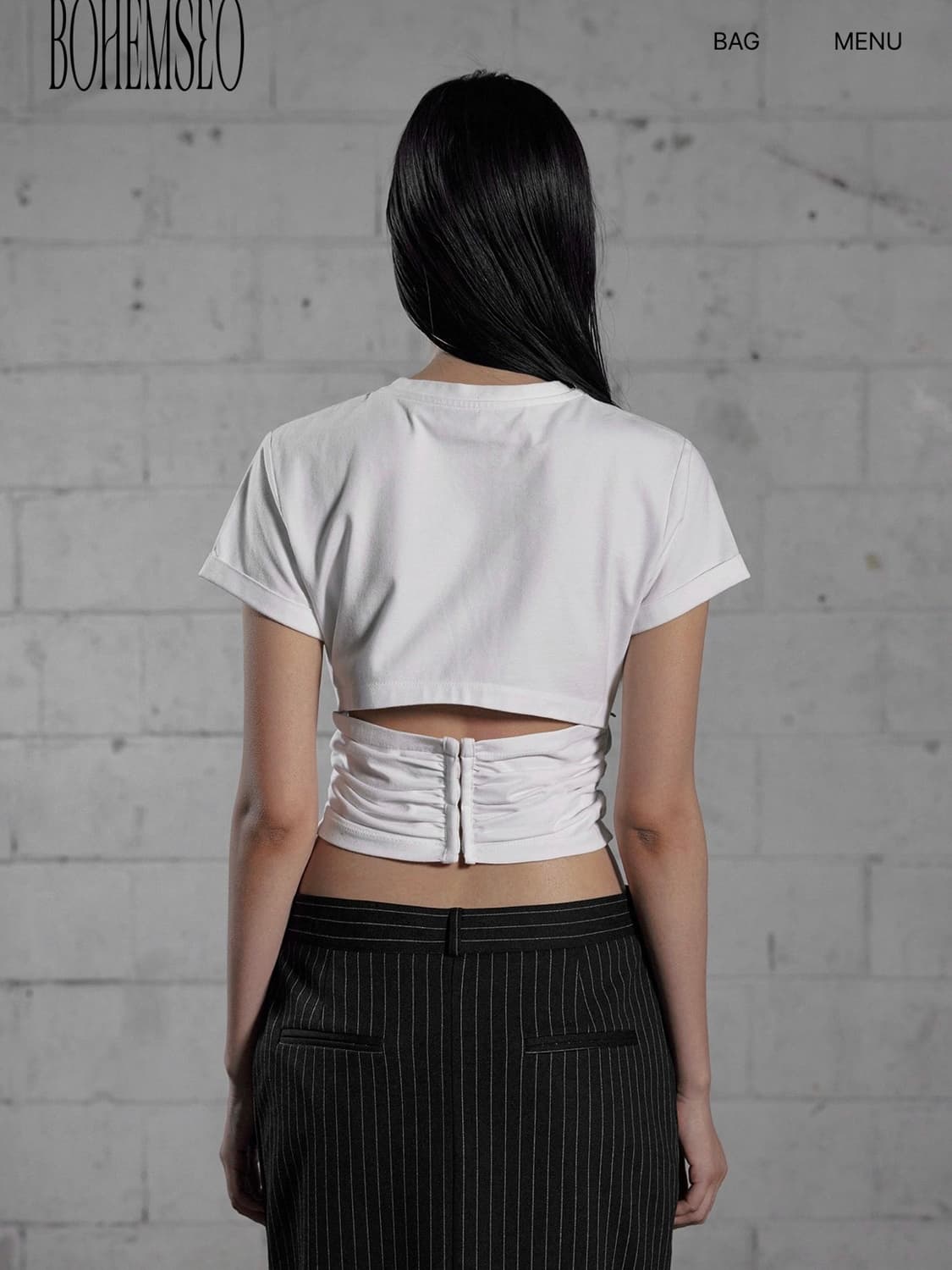 보헤미안서울 보헴서 BACK HOOKED SHIRRING T (WHITE 상품이미지1