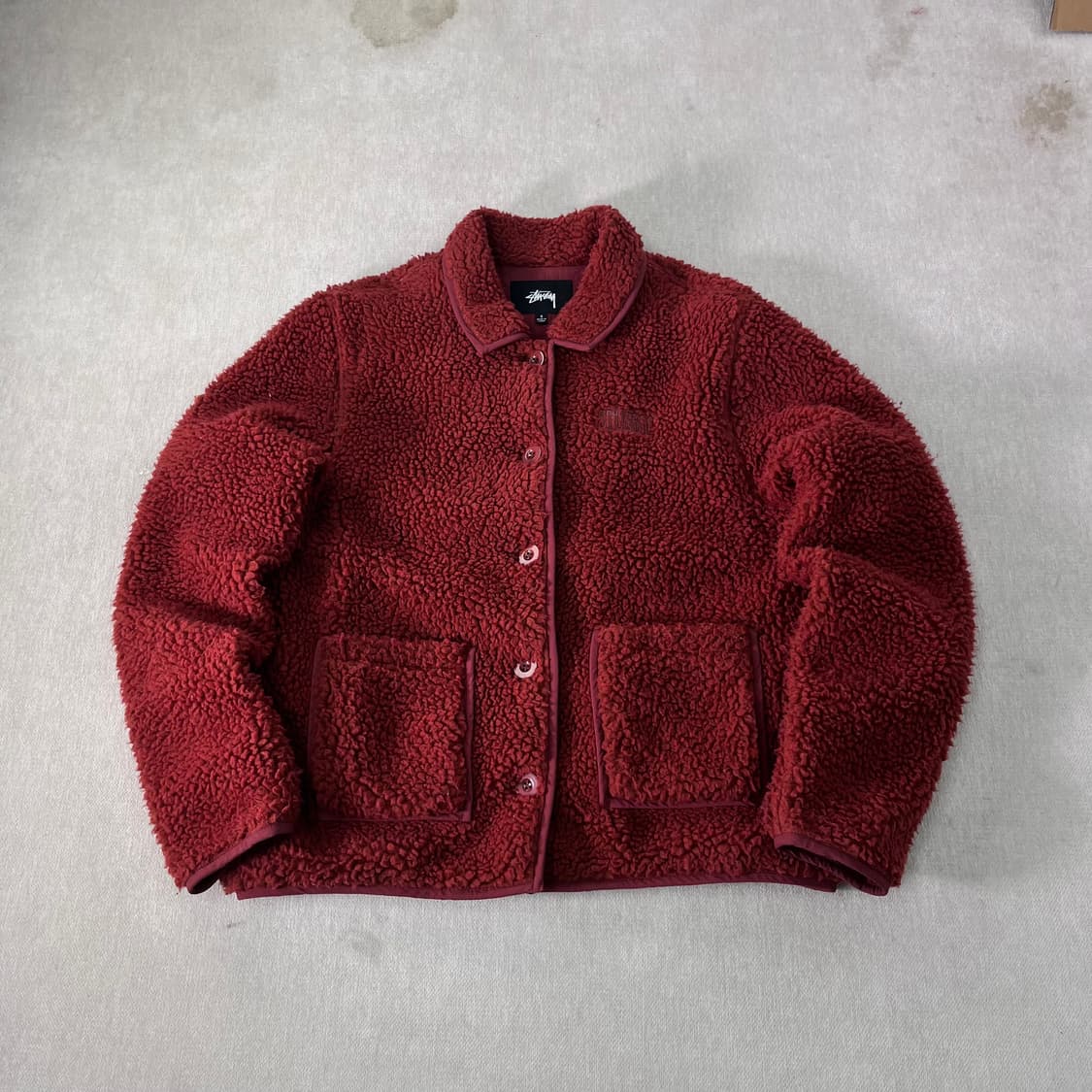 95 스투시 쉐르파 버튼 자수 카라넥 플리스 자켓  상품이미지1