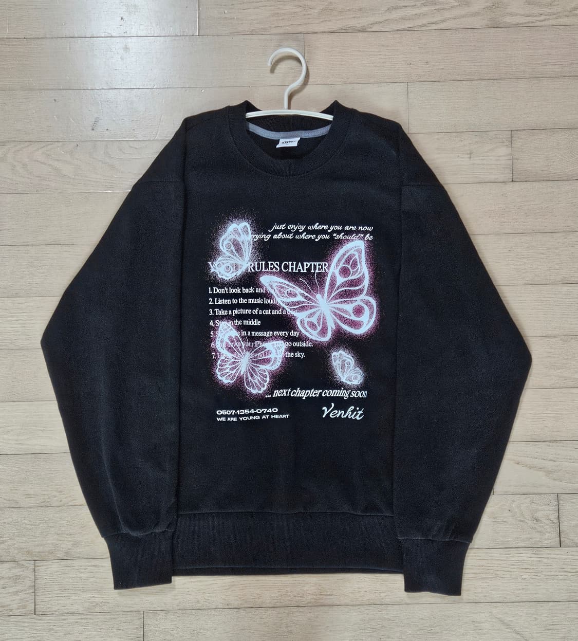 벤힛 MEMORARE 특양면 맨투맨_B1 [제트블랙/M] 상품이미지1