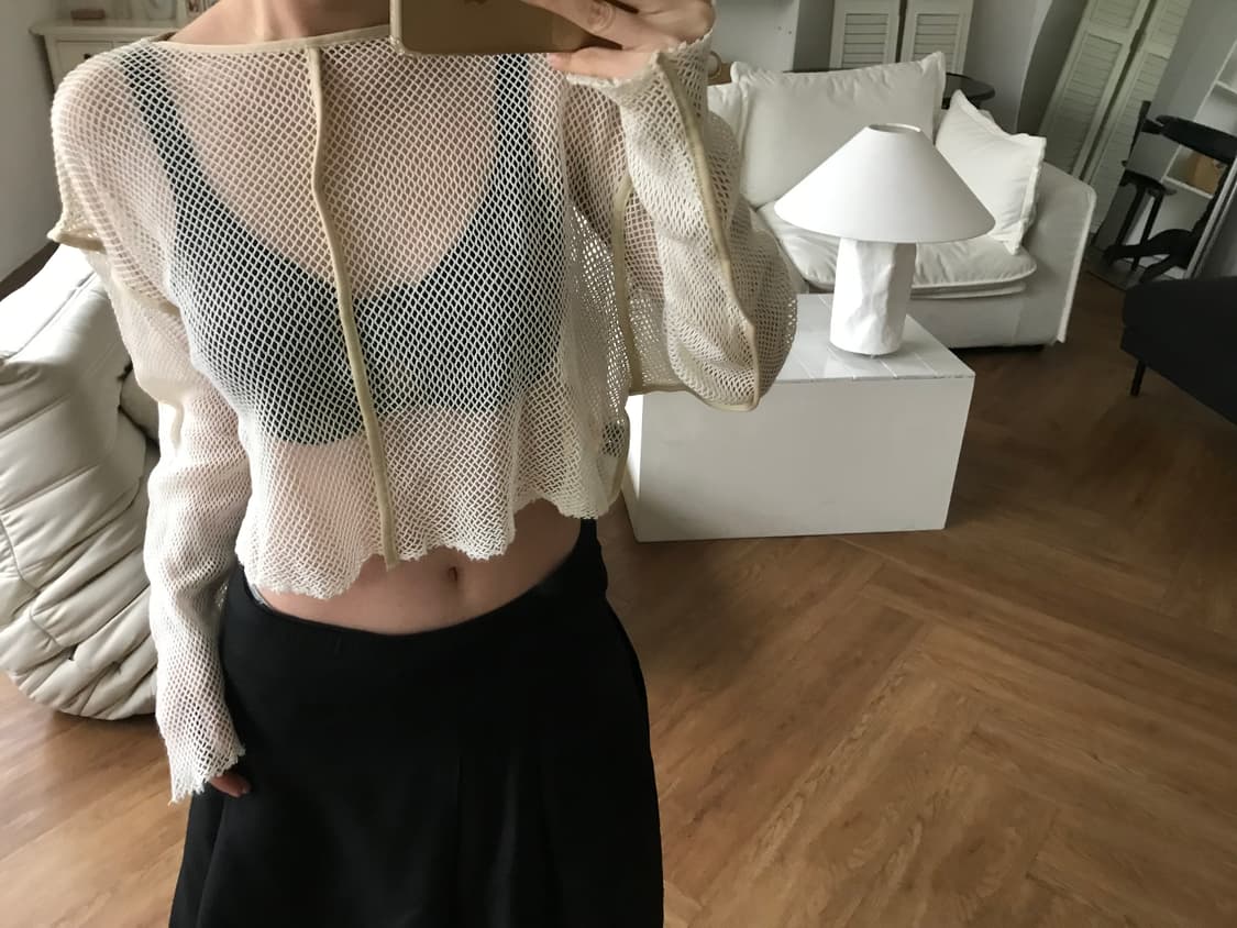 vintage ivory net top 상품이미지7