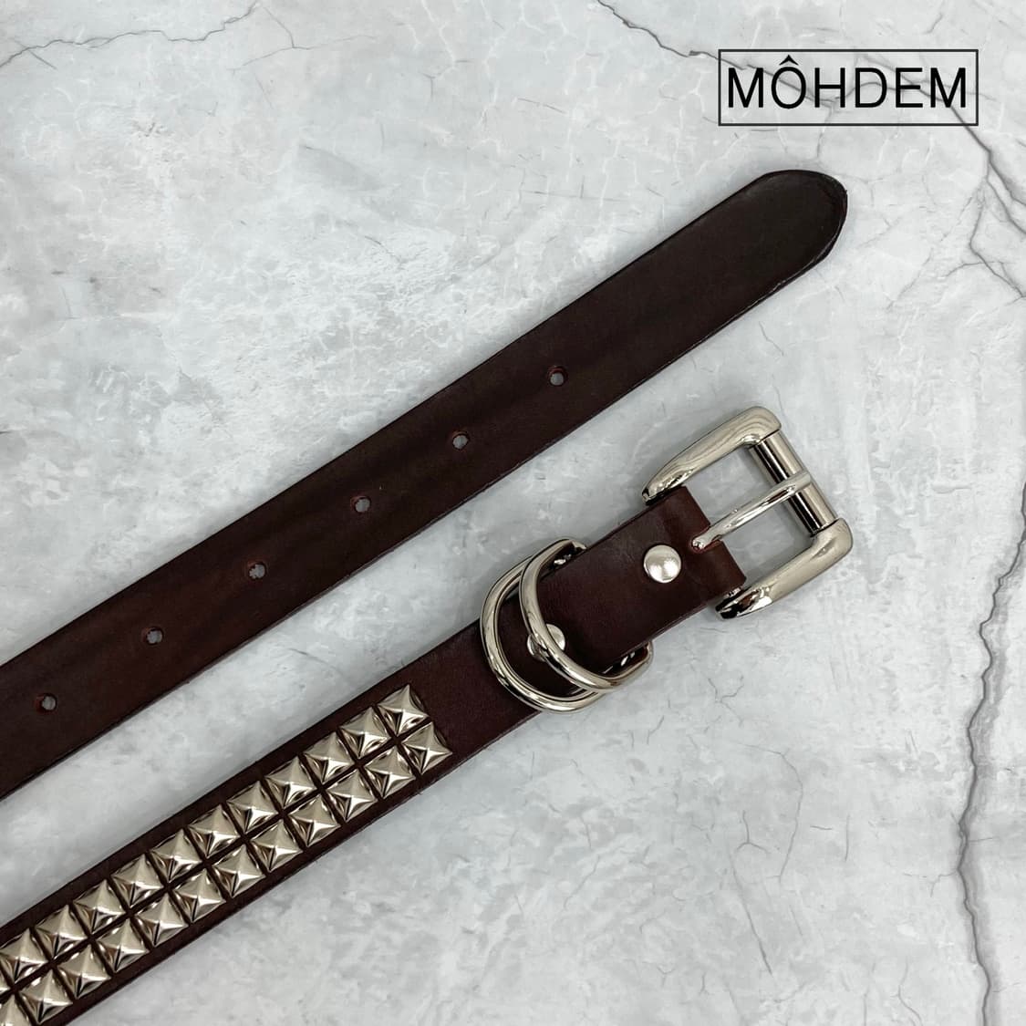 [Unisex] 락시크 스터드 웨스턴 가죽 벨트 브라운 상품이미지7