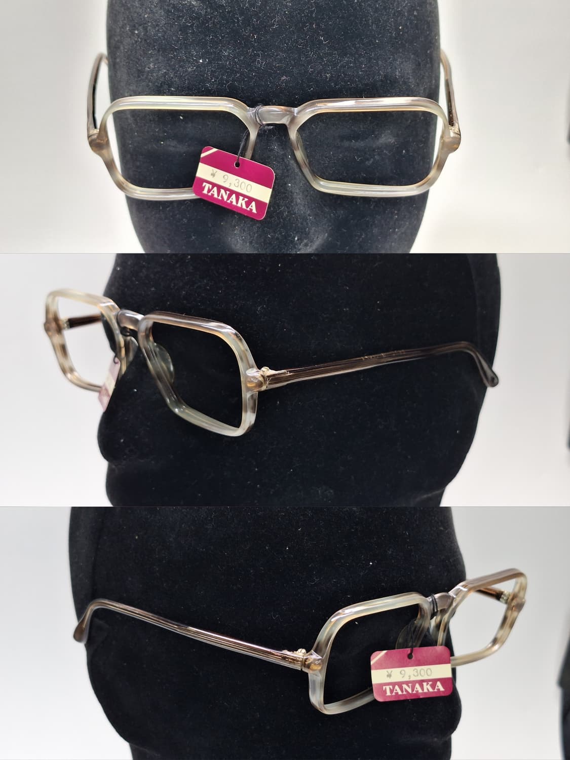 80s 이탈리아제 빈티지 데드스톡 미사용/스퀘어 뿔테 안경테 50mm 상품이미지4