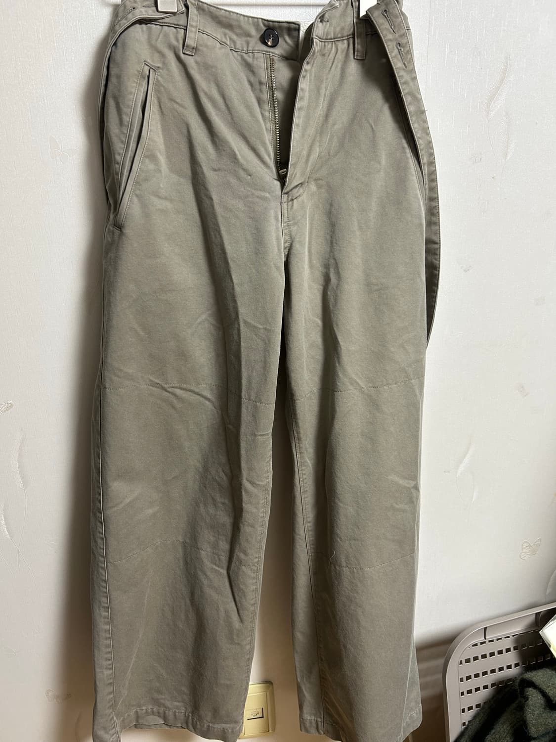 폴리테루 서스펜더 팬츠 치노 베이지 1 사이즈 상품이미지2