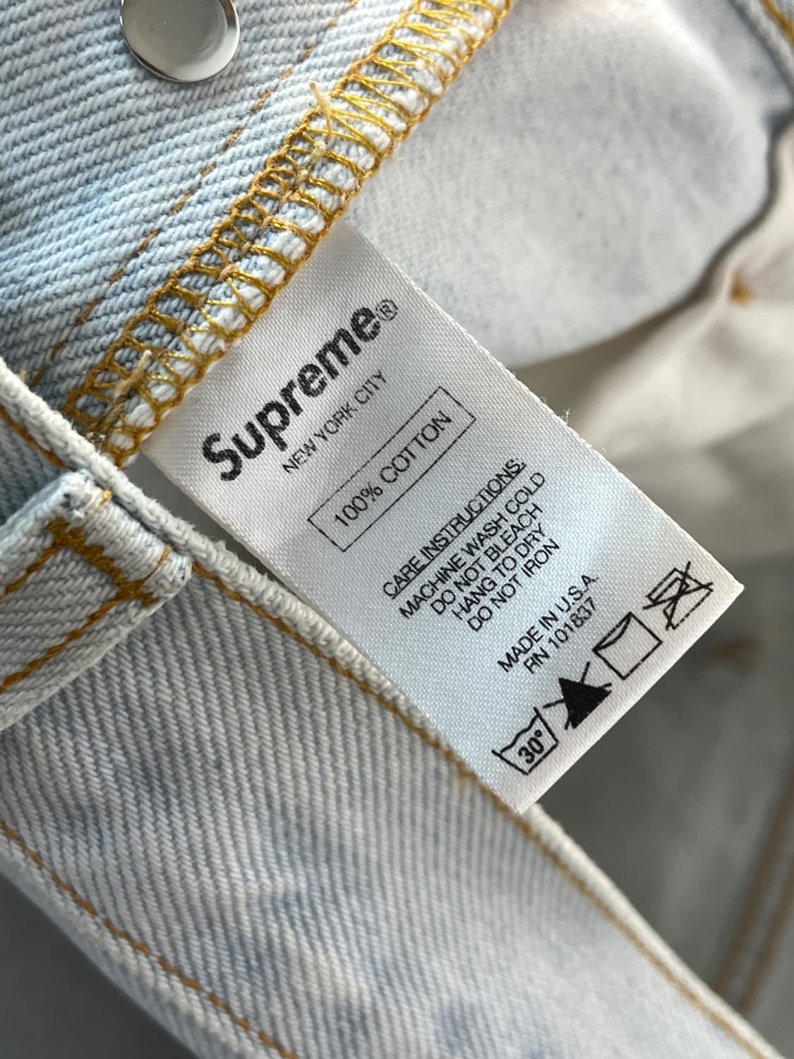 슈프림 자수 로고 데님 팬츠  상품이미지9