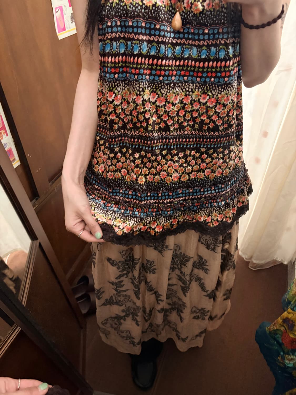 jpn vintage floral skirt 상품이미지4