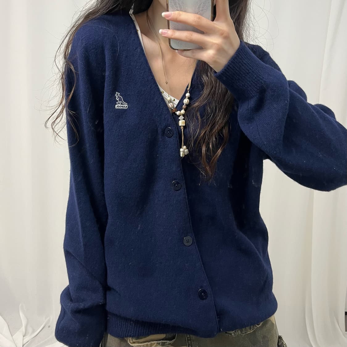 Kangol navy cardigan 상품이미지3