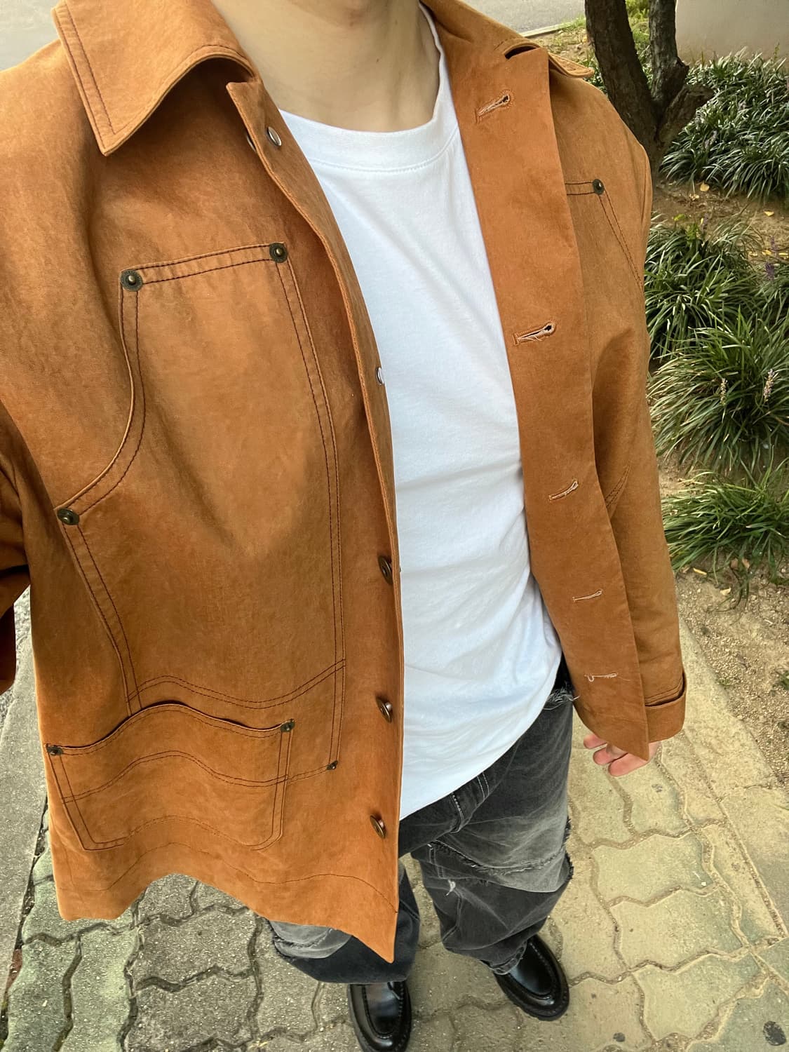 마뗑킴 카펜터 워크자켓 카멜 상품이미지3