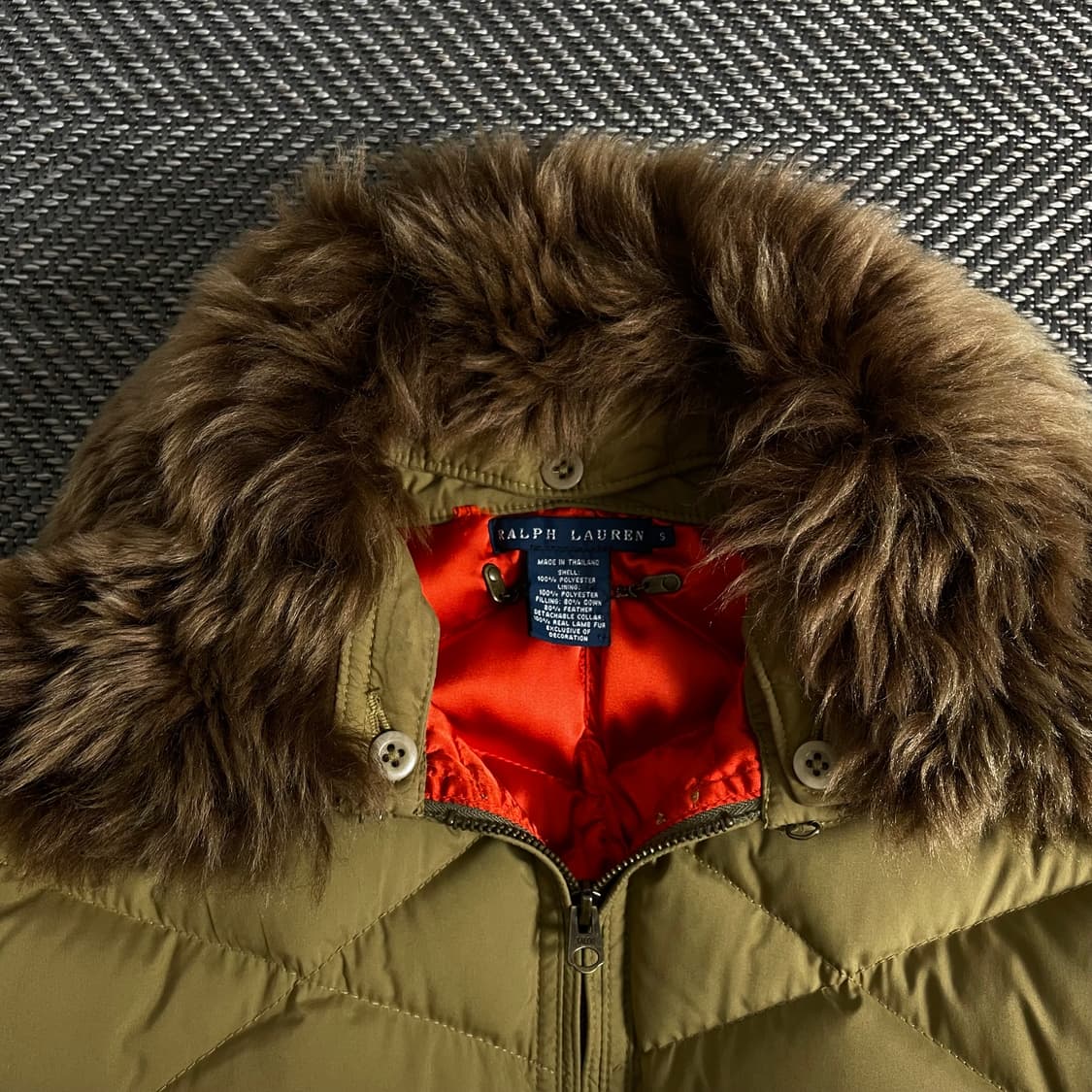 폴로 랄프로렌 우먼스 퀼팅 벨티드 라쿤 다운 패딩y 3006 상품이미지5