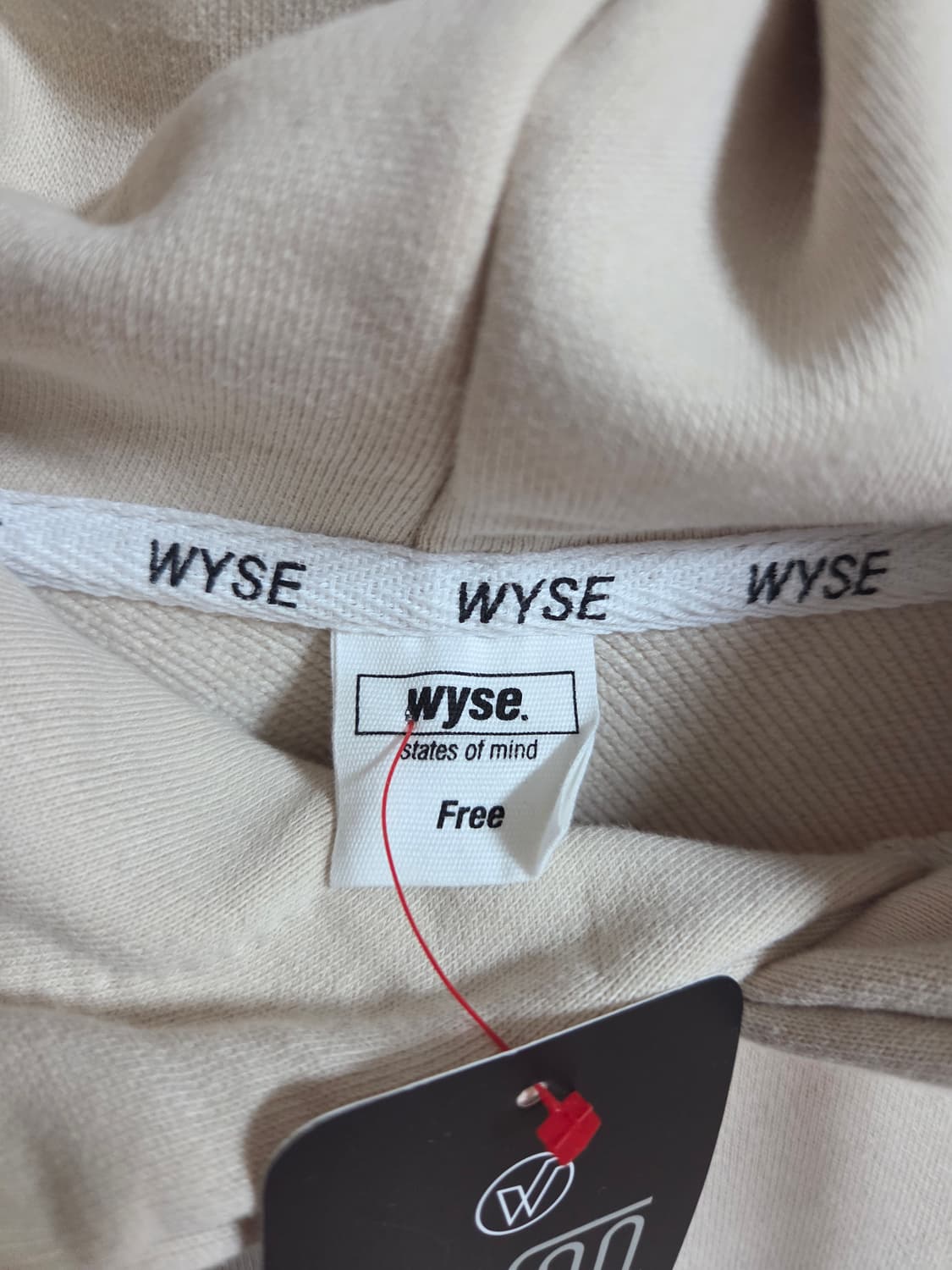 WYSE 후드티 프리사이즈 베이지 새상품 상품이미지2