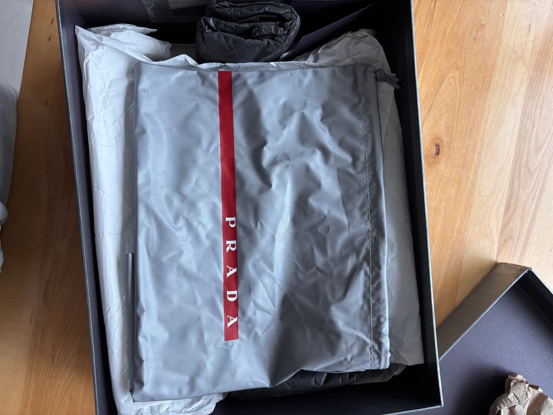 빈티지 PRADA 스웨이드 미니멀 처카 슈즈 풀구성 UK8.5 상품이미지9