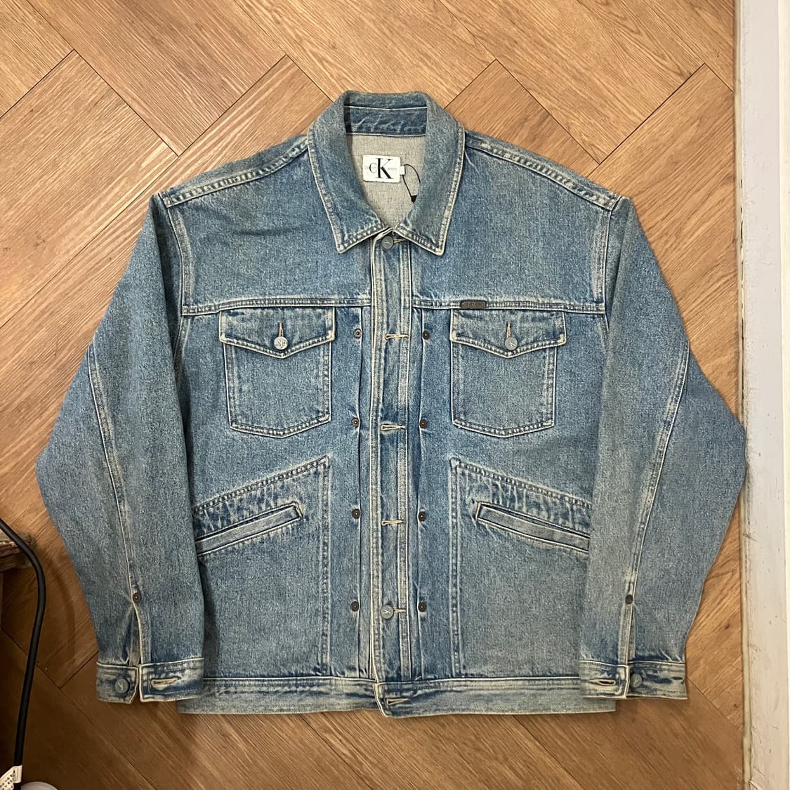 N101 90s usa ck 캘빈클라인 데님 청자켓 상품이미지1