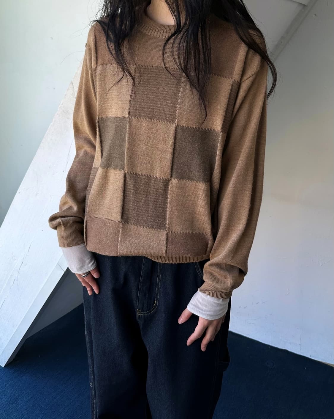 Patterned panel knit top 상품이미지5