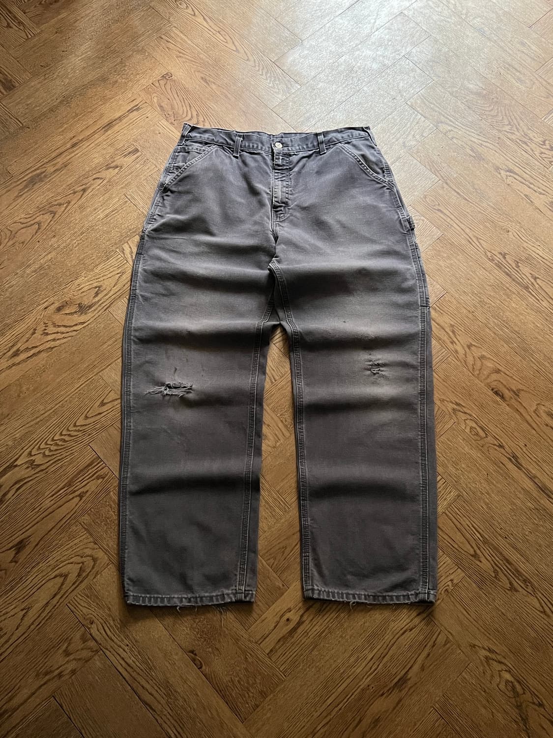 [36]칼하트 USA 빈티지 워싱 페트롤 블루 카펜터 워크 팬츠 상품이미지1