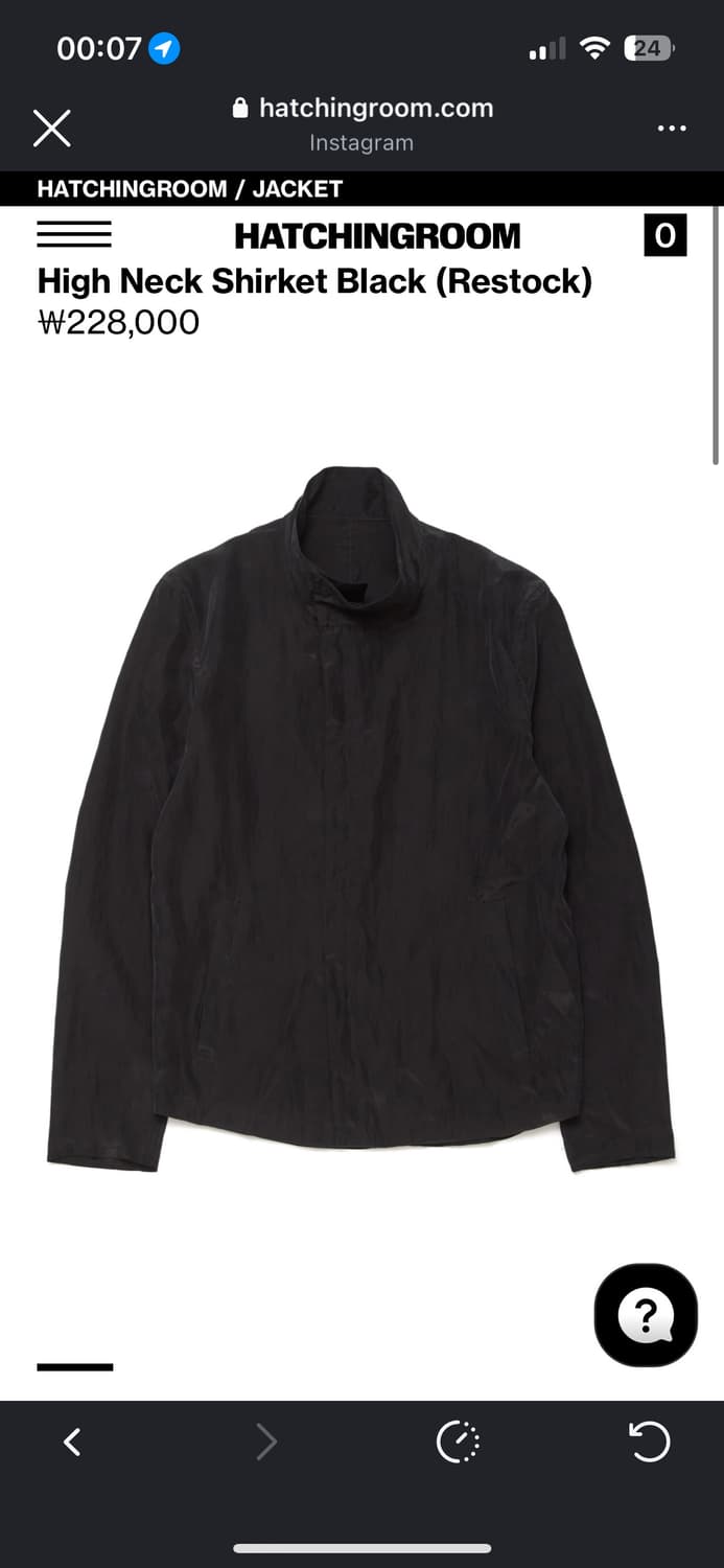 해칭룸 하이넥 셔켓 L 상품이미지1