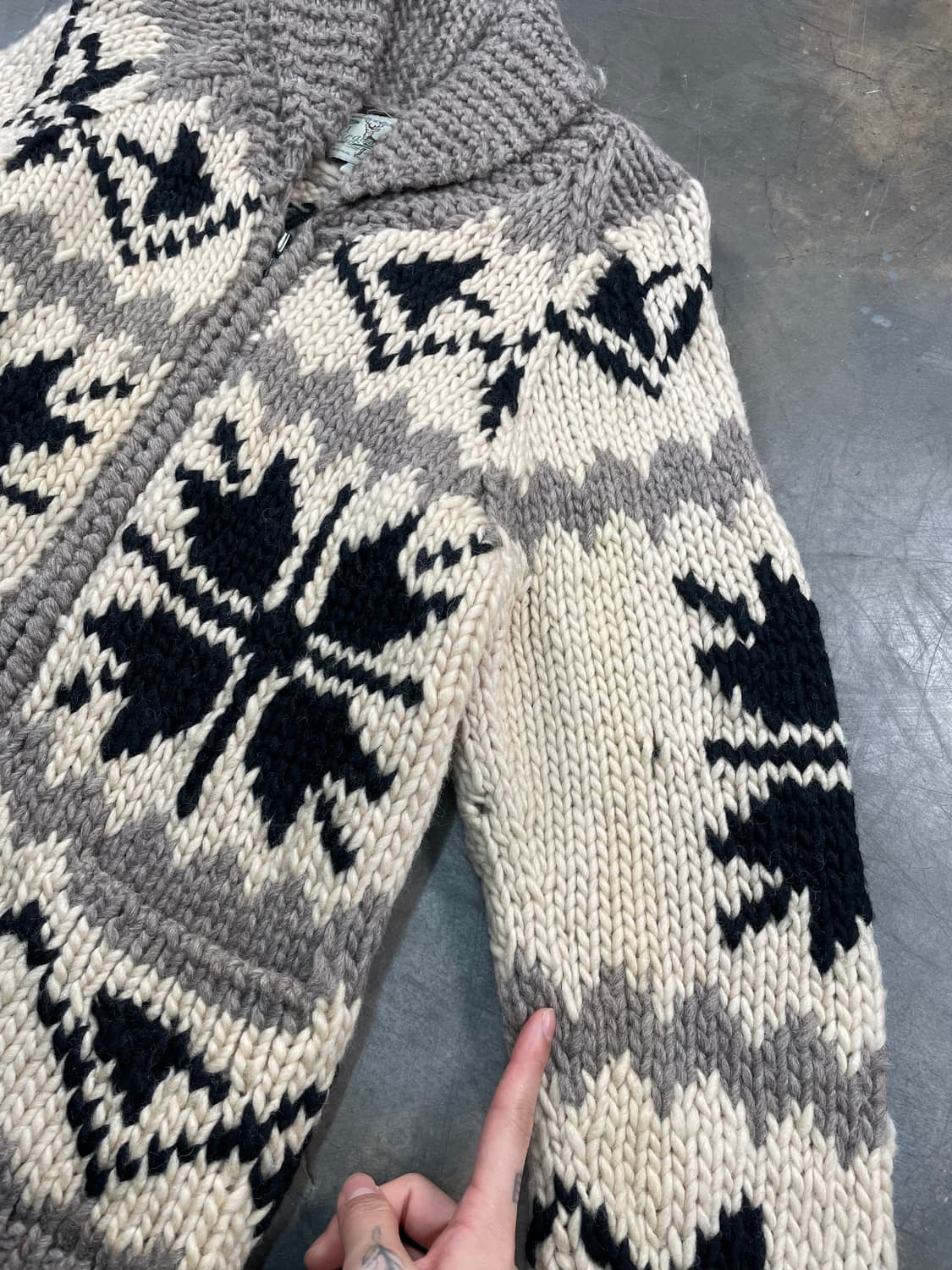 빈티지 코위찬 울 니트집업 상품이미지3