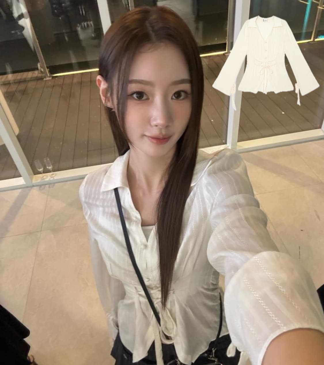 아이토브서울 코르셋 레이스 셔츠 블라우스 (s, 크림) 상품이미지3