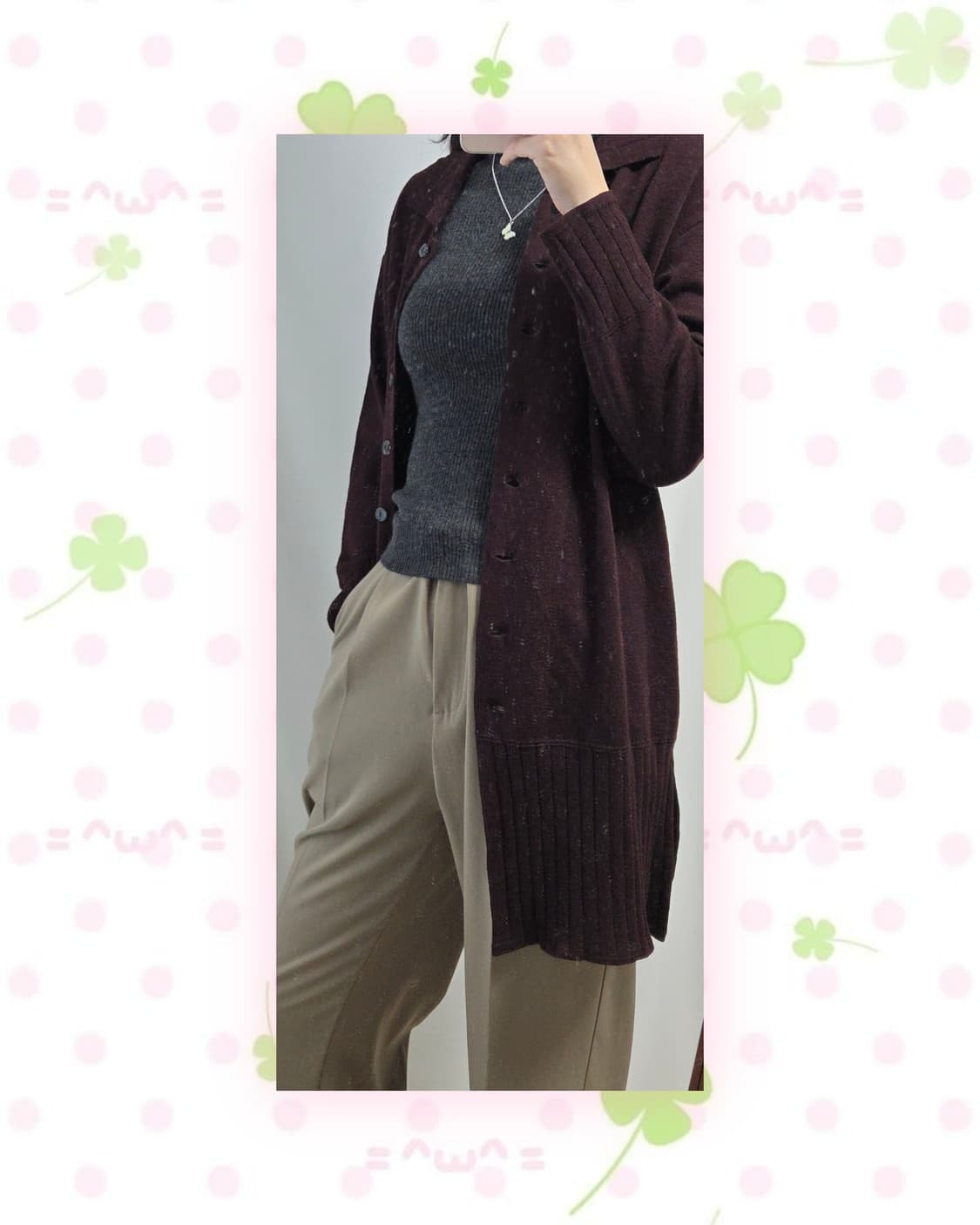 초코브라운 울 가디건 상품이미지2