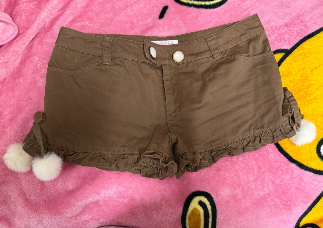 라떼갸루 트랄라라 리본 폼폼이 큐롯 바지 리즈리사 핀터깔 히메카지 상품이미지1