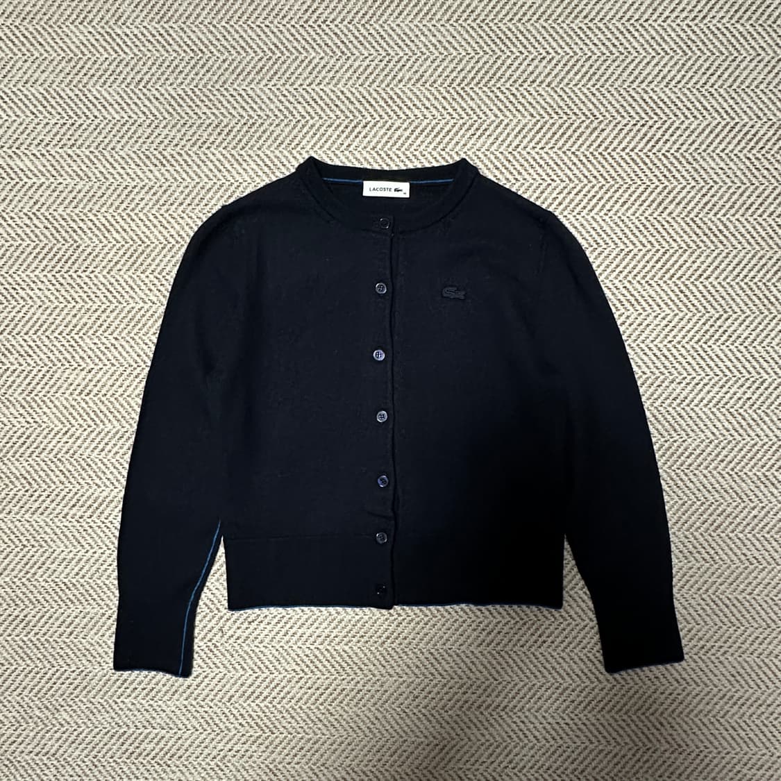 LACOSTE woman wool knit cardigan navy 상품이미지1