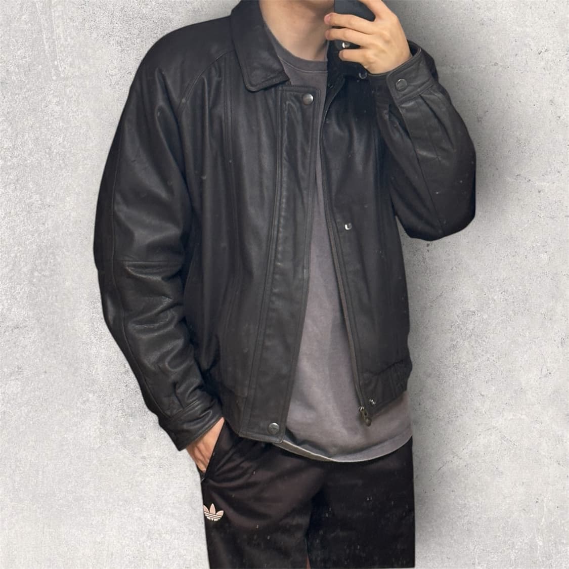 쿠거 인터네셔널 리얼레더 봄버 자켓 DARK BROWN M 상품이미지2