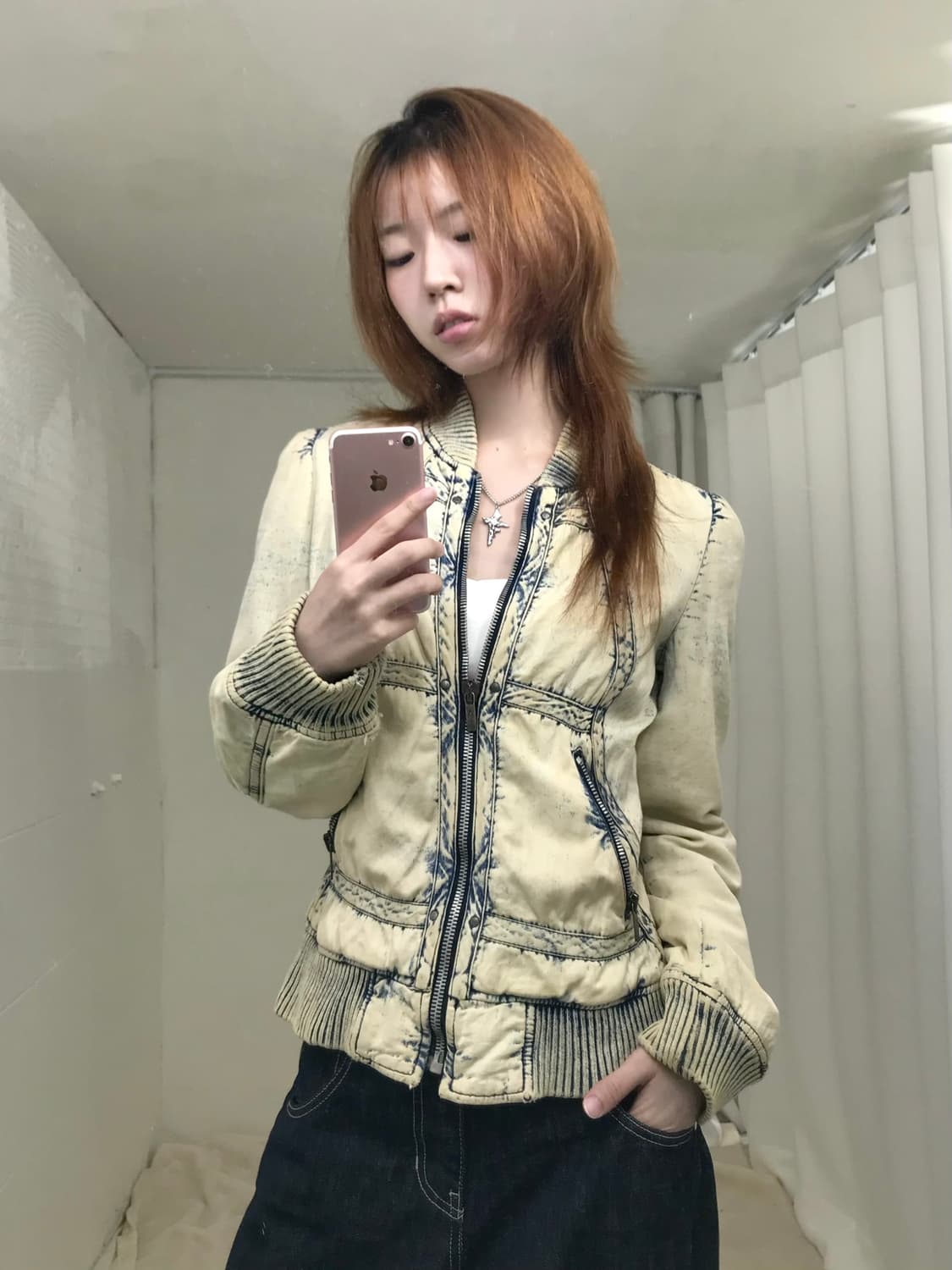 디젤 더티 그런지 워싱 데님 봄버 자켓 상품이미지2