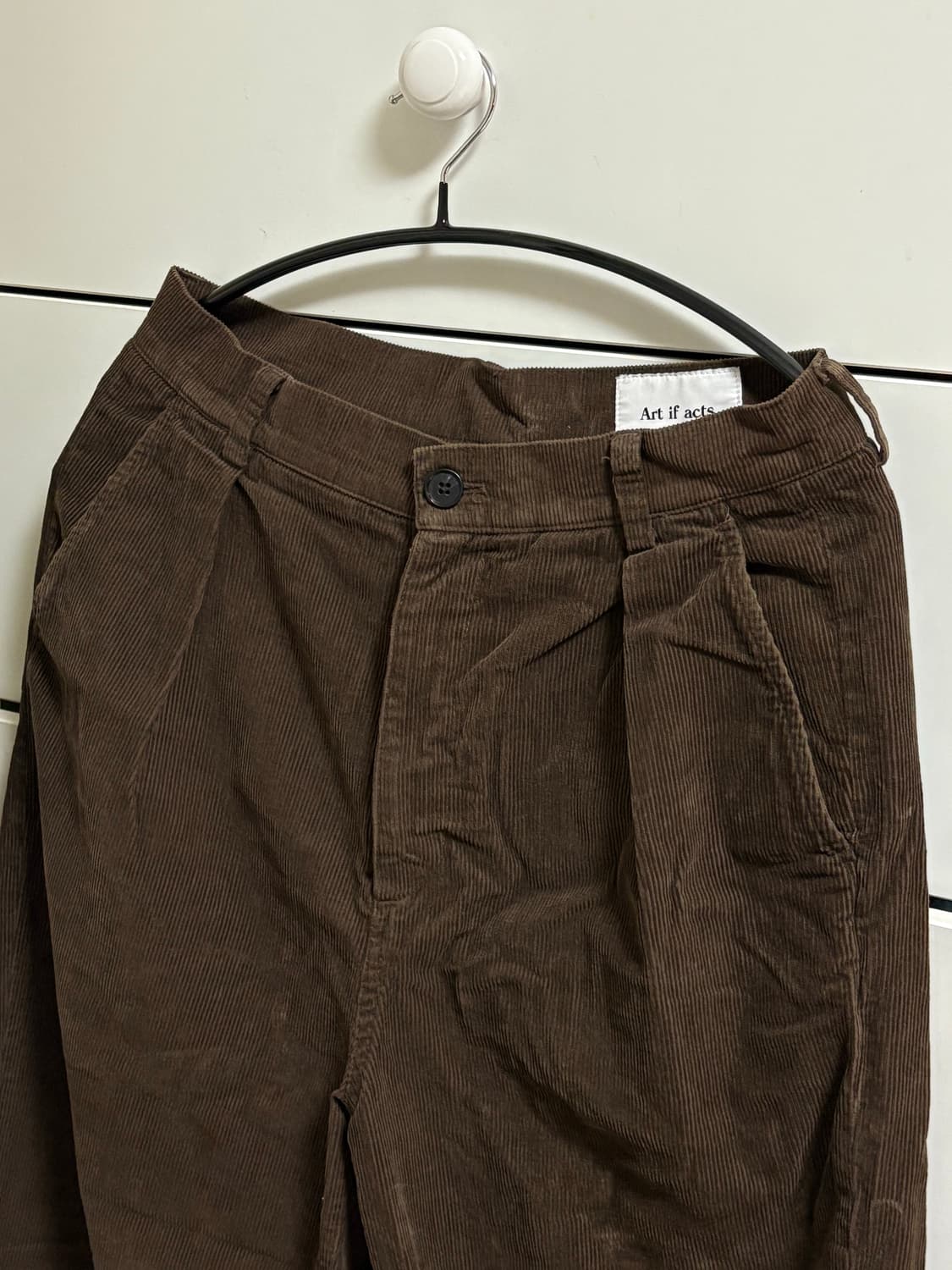 아트이프액츠 워시드 원턱 코듀로이 팬츠 빈티지 브라운 상품이미지2