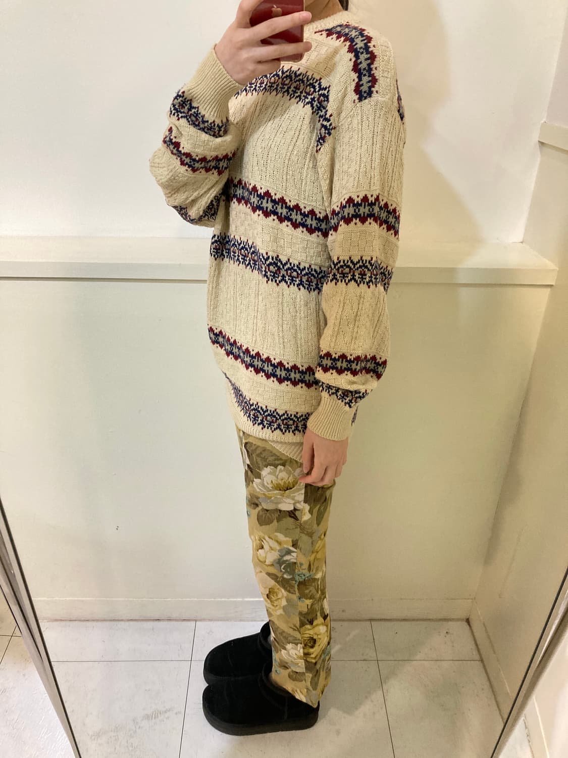 에스닉 그래니룩 모리걸 패턴 니트 상품이미지10