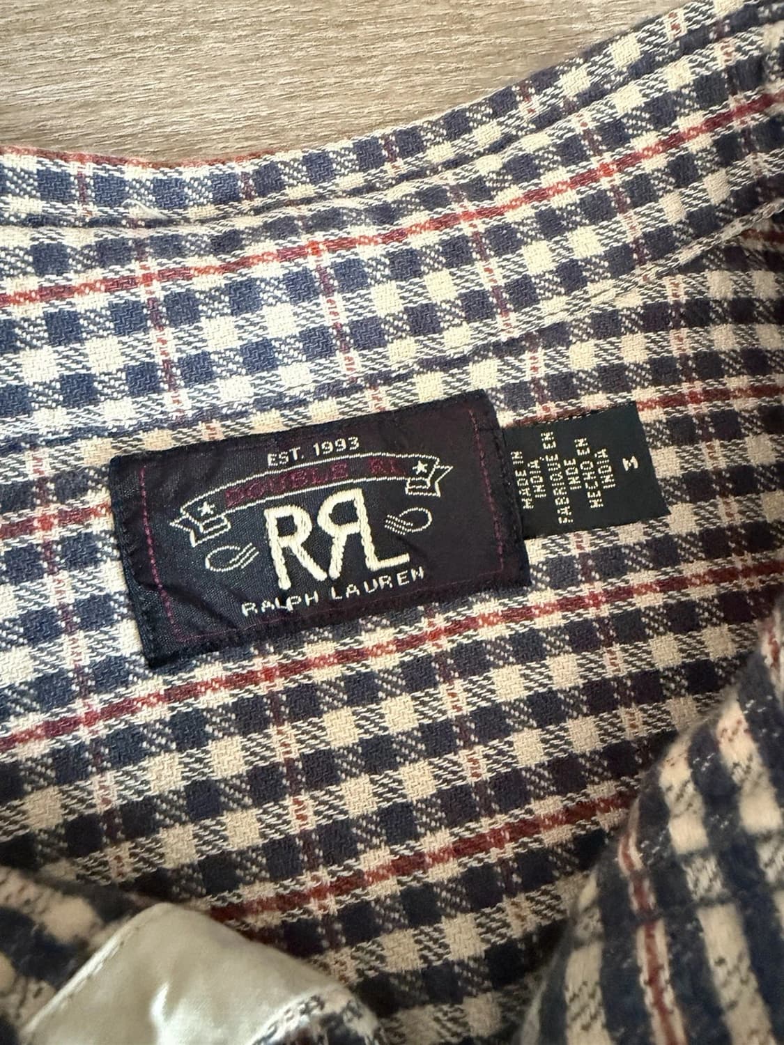 RRL 더블알엘 파렐 체크 코튼 셔츠 네이비/레드 멀티 상품이미지3