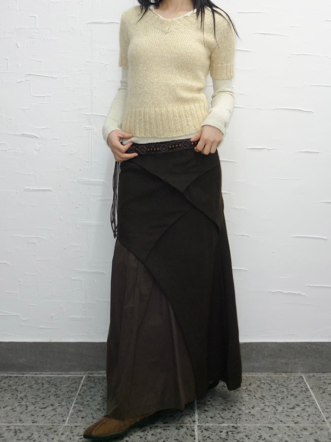 ivory v-neck knit top 상품이미지2