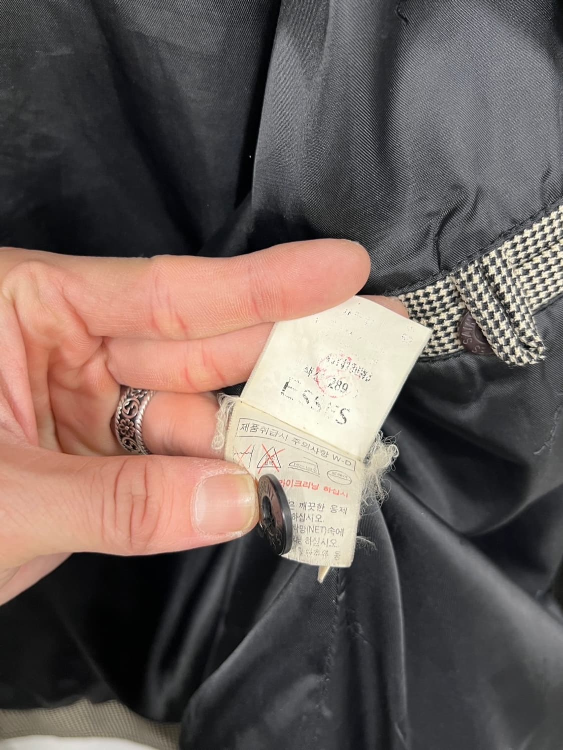 YSL 90s 입생로랑 잔체크 봄버 블루종 자켓 상품이미지5