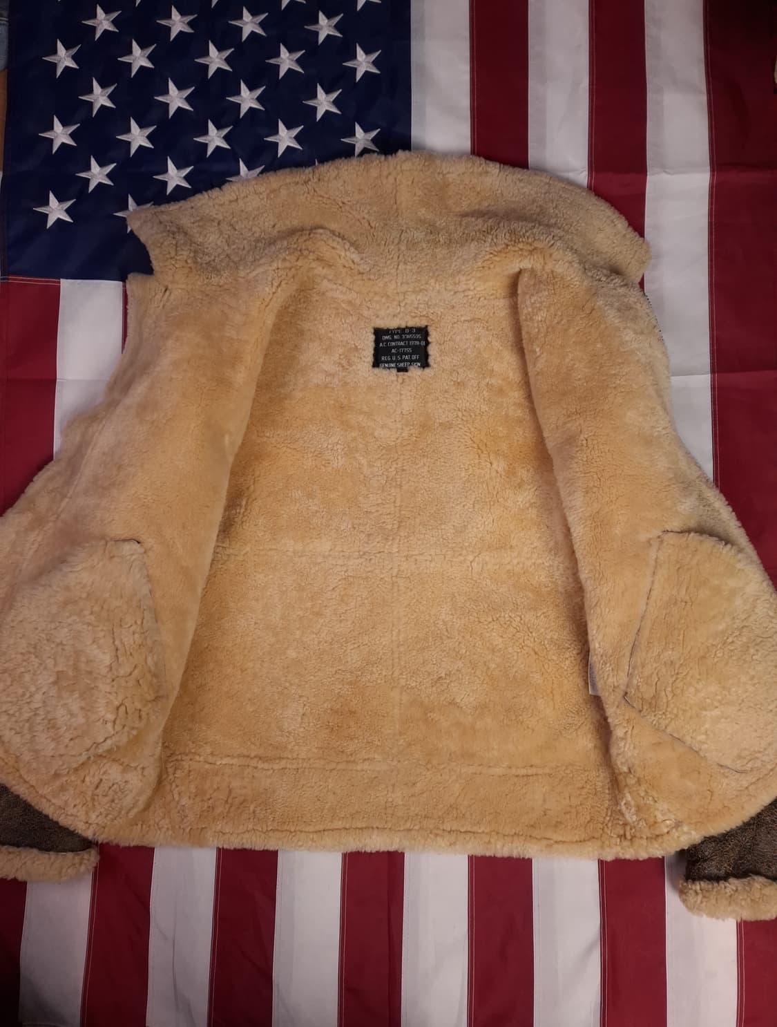 90's 미공군 B-3 TYPE 리얼레더 항공폭격기 무스탕 상품이미지8