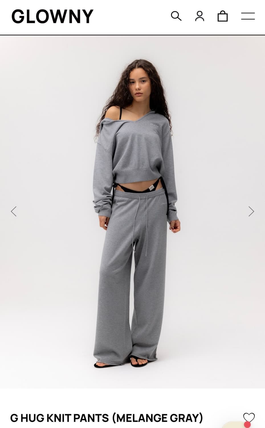 글로니 G HUG KNIT PANTS (MELANGE GRAY) M 상품이미지1