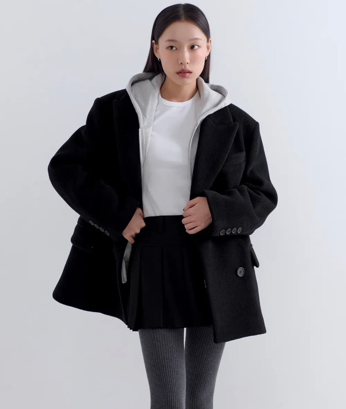 무신사 스탠다드 우먼 더블 블레이저 코트 (블랙) 상품이미지2