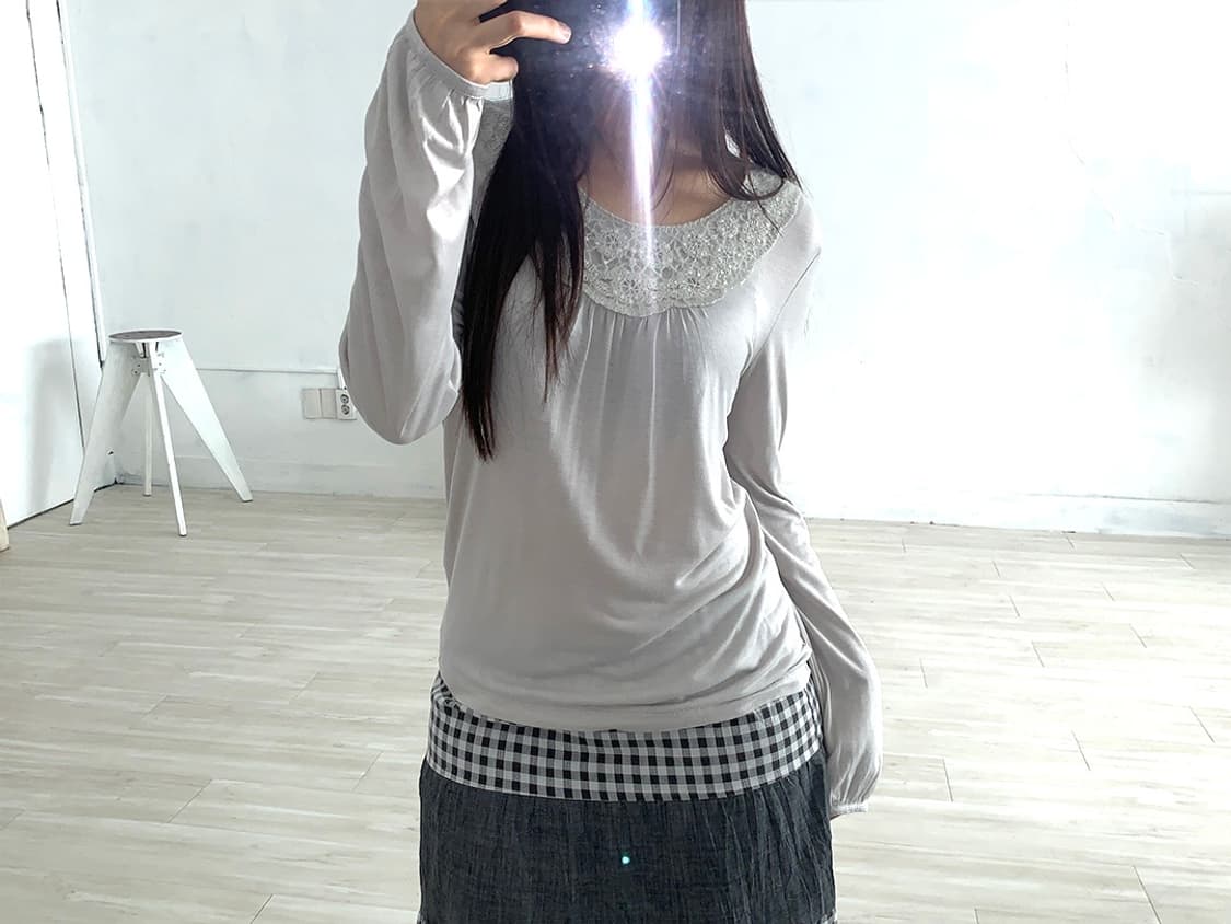Comme Ca Ism Soft worm-grary long sleeve 상품이미지3