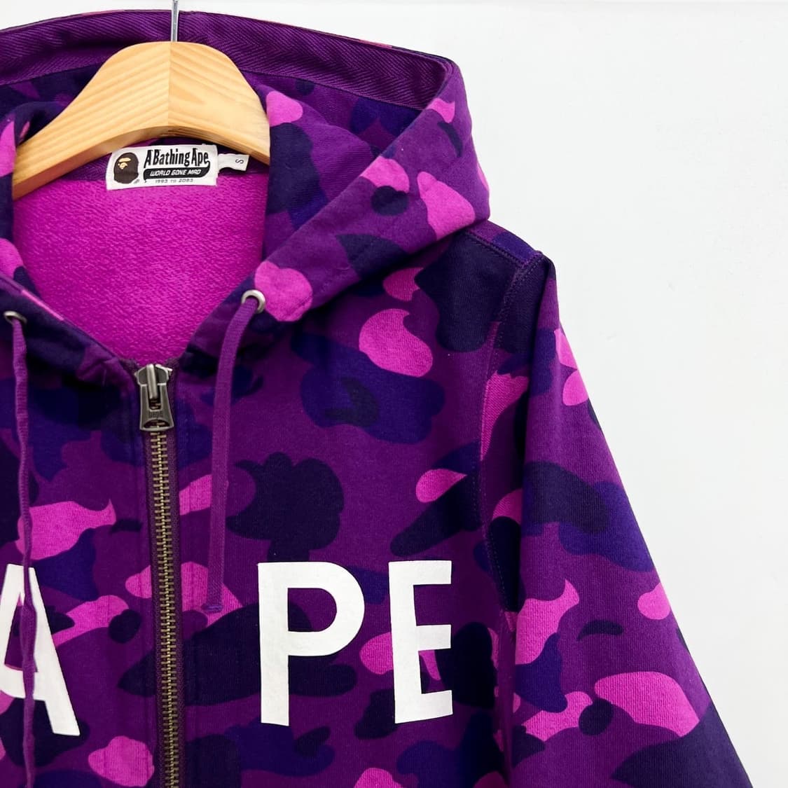 베이프 컬러 퍼플 카모 후드집업 상품이미지6