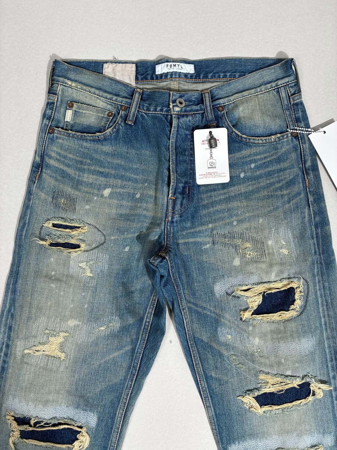 FDMTL 펀더멘탈 클래식 핏 셀비지 디스트로이드 누빔 데님 상품이미지2