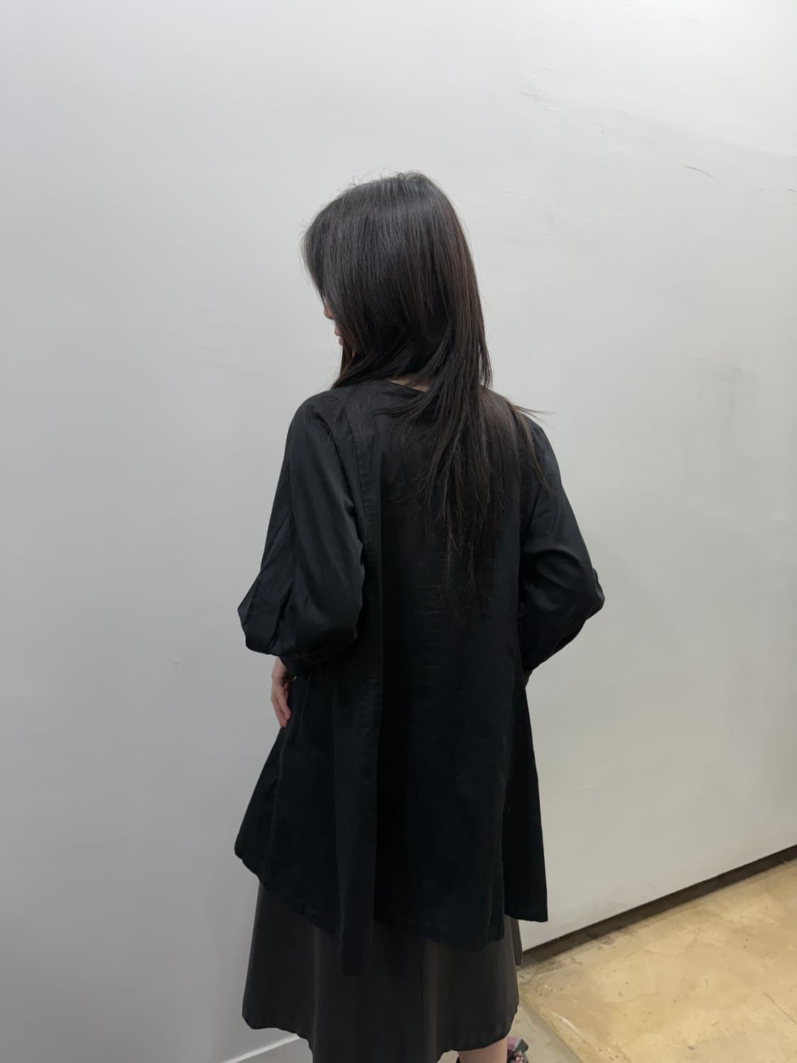 꼼데가르송 올 블랙 코튼 블라우스 상품이미지5