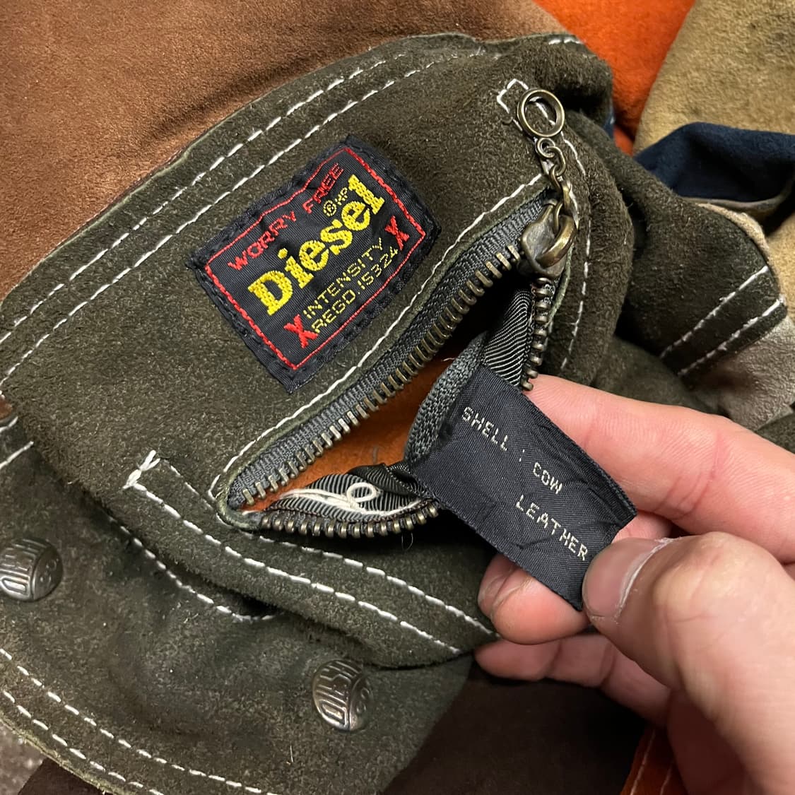 90s Diesel 리버시블 스웨이드 트러커 자켓 (105) 상품이미지8