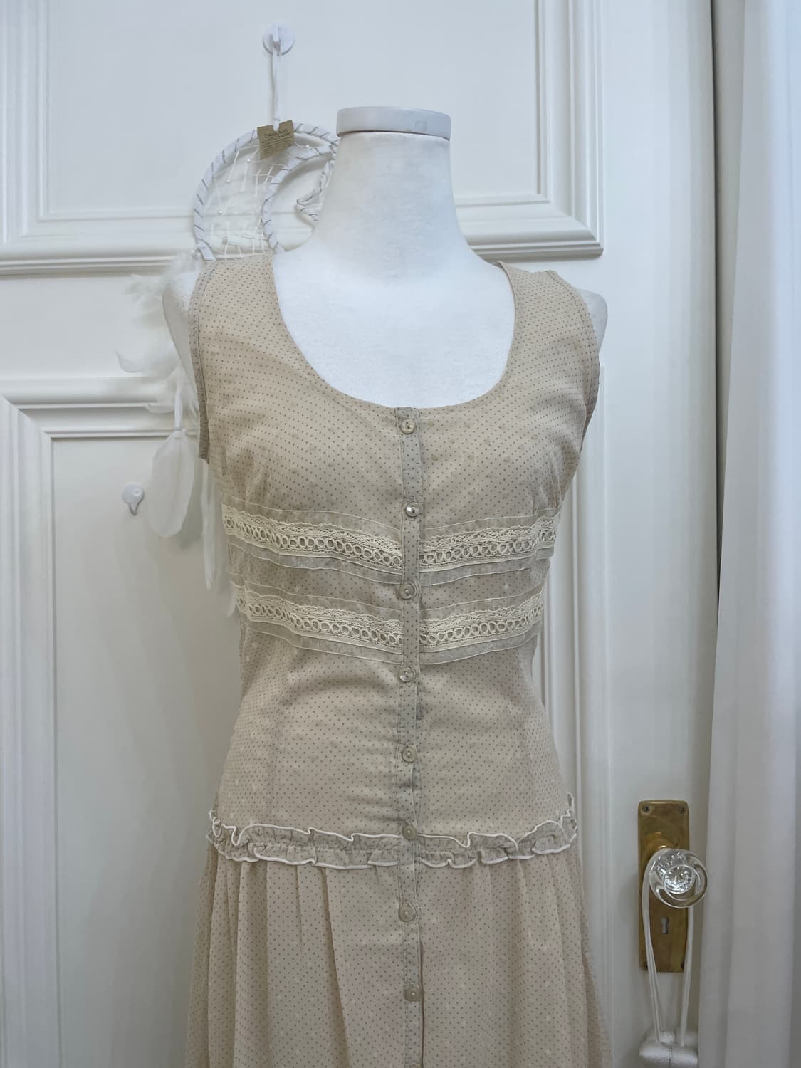 beige ruffle fairy bolero&beige dot lace 상품이미지9