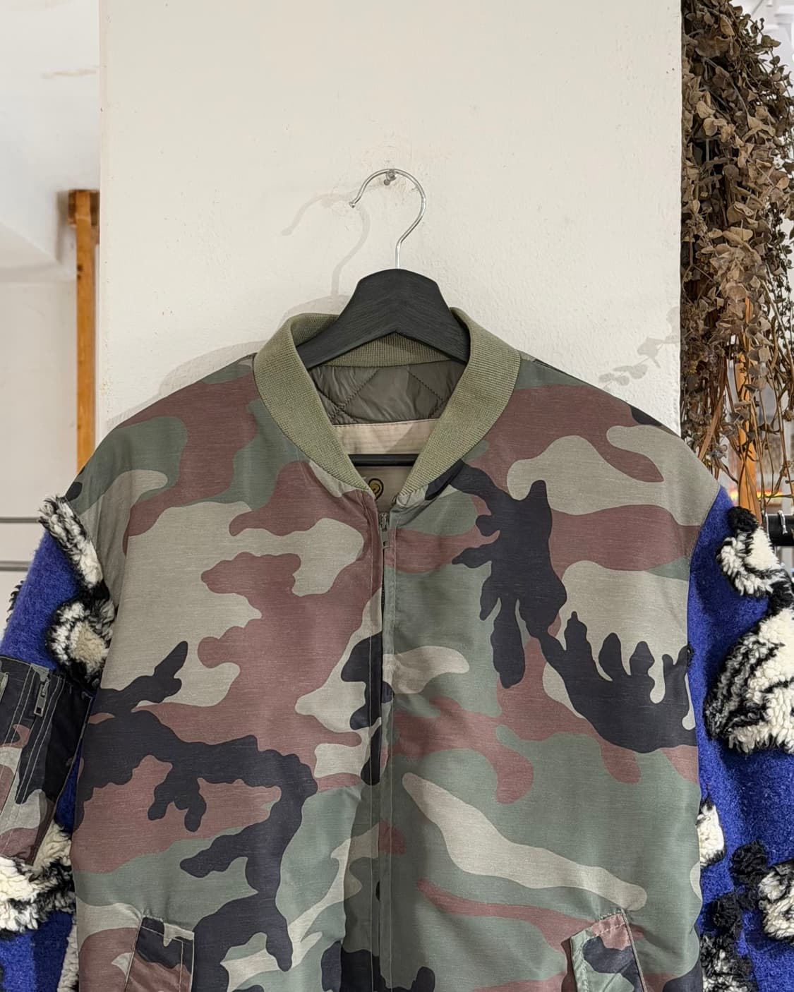 히스토리 리핏츠 카키 카모 울 슬리브 봄버 자켓 상품이미지4