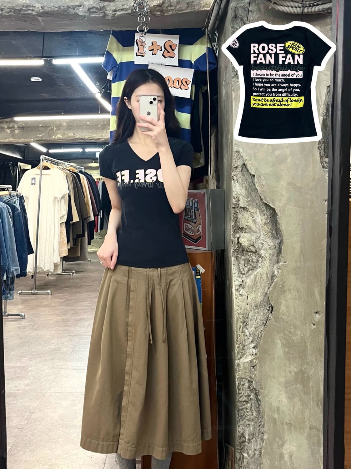 ROSE FAN FAN 반팔티 블랙 #csz3852 상품이미지1