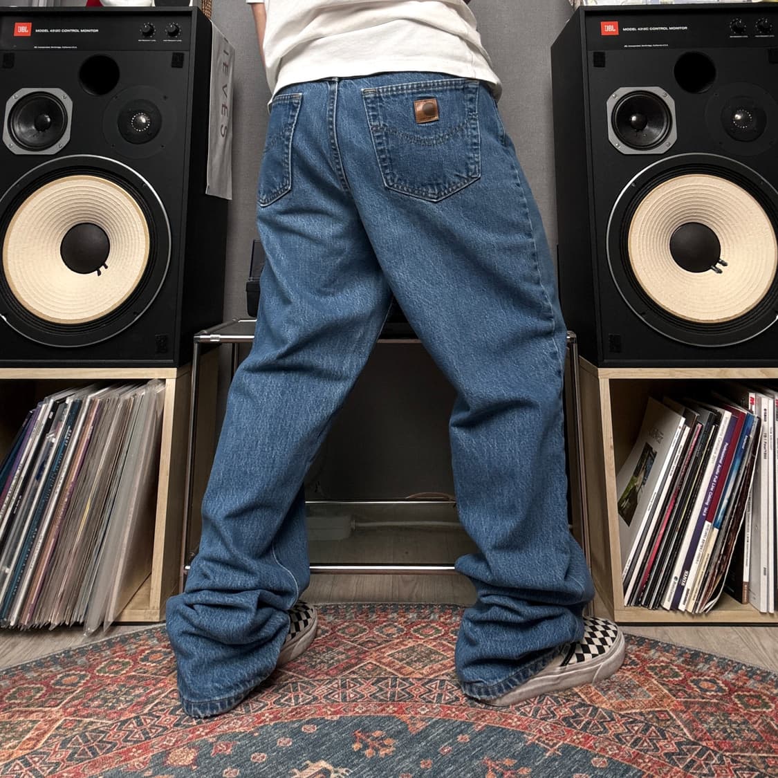 칼하트 가죽탭 데님팬츠 상품이미지1