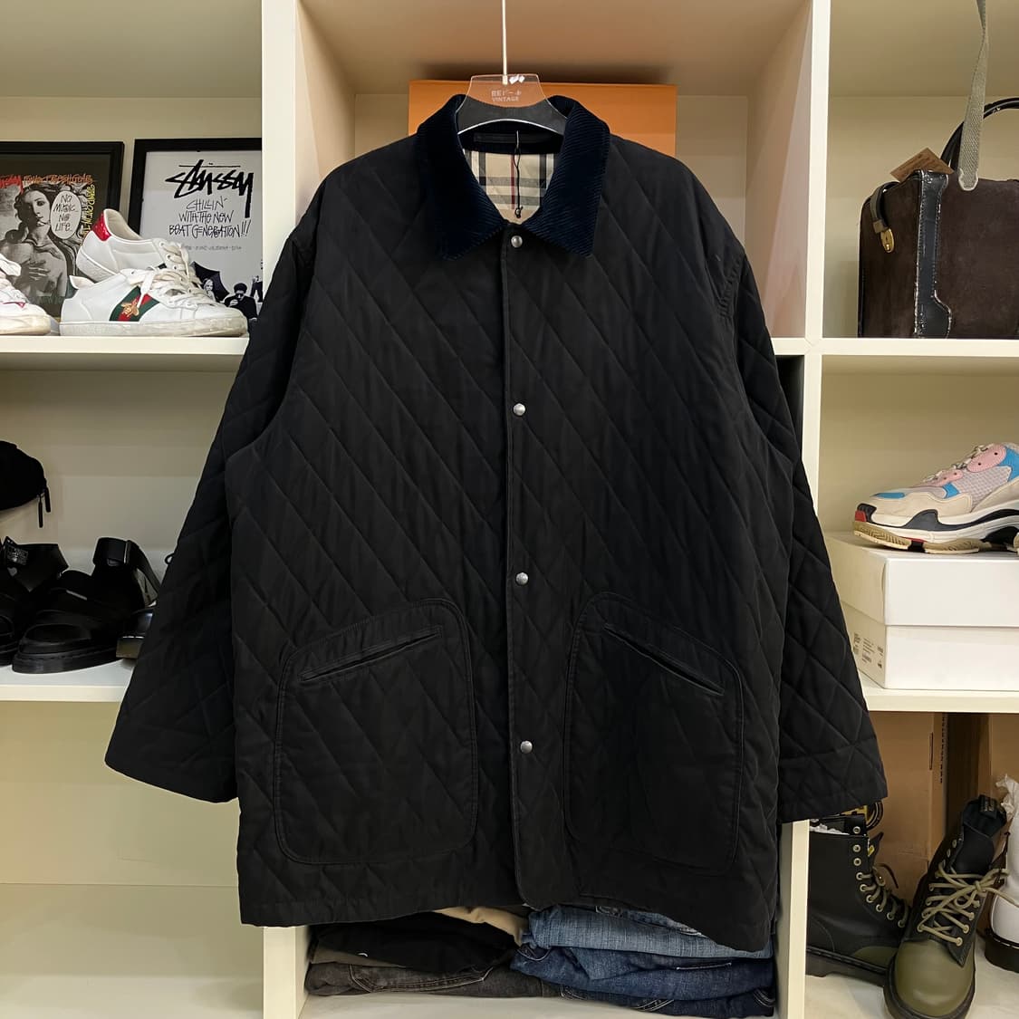 버버리 런던 누빔 롱 자켓 L  상품이미지1