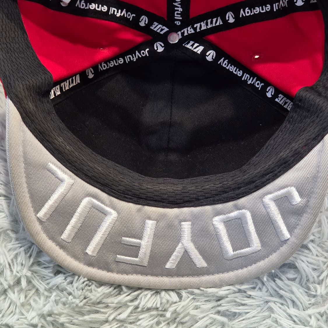 M1-2:바이탈 블루 VB 로고 스냅백 레드 그레이 프리사이즈 56-60 상품이미지7