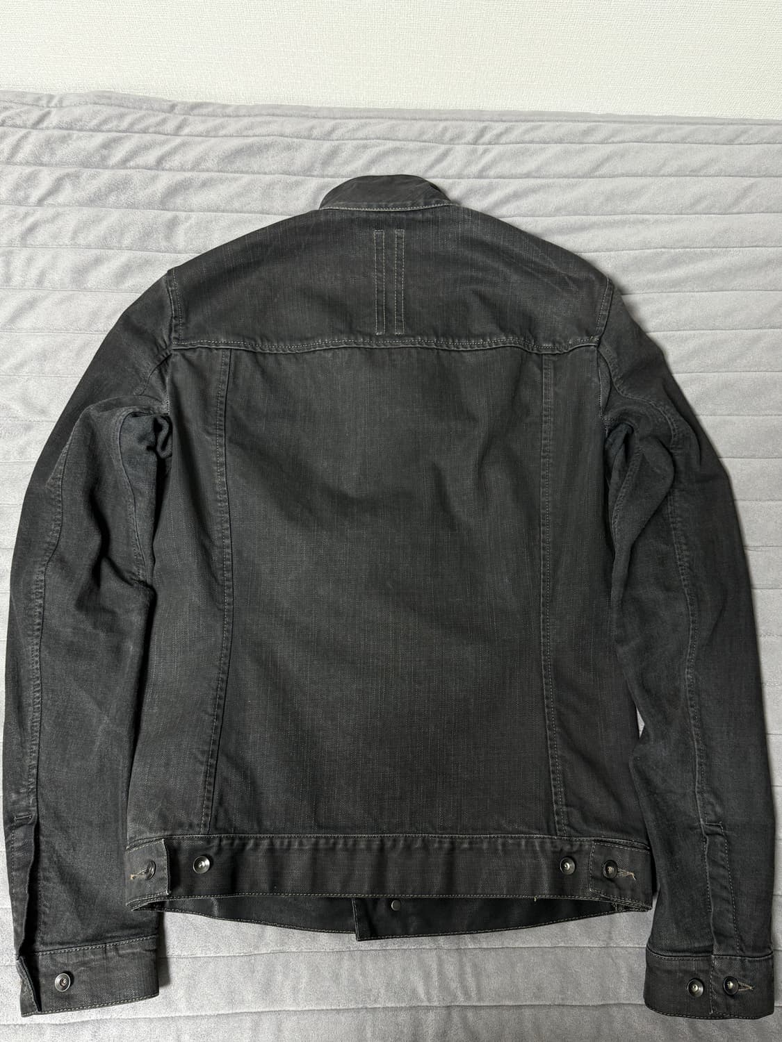 릭오웬스 왁스 코팅 슬레이브 데님 자켓 상품이미지2