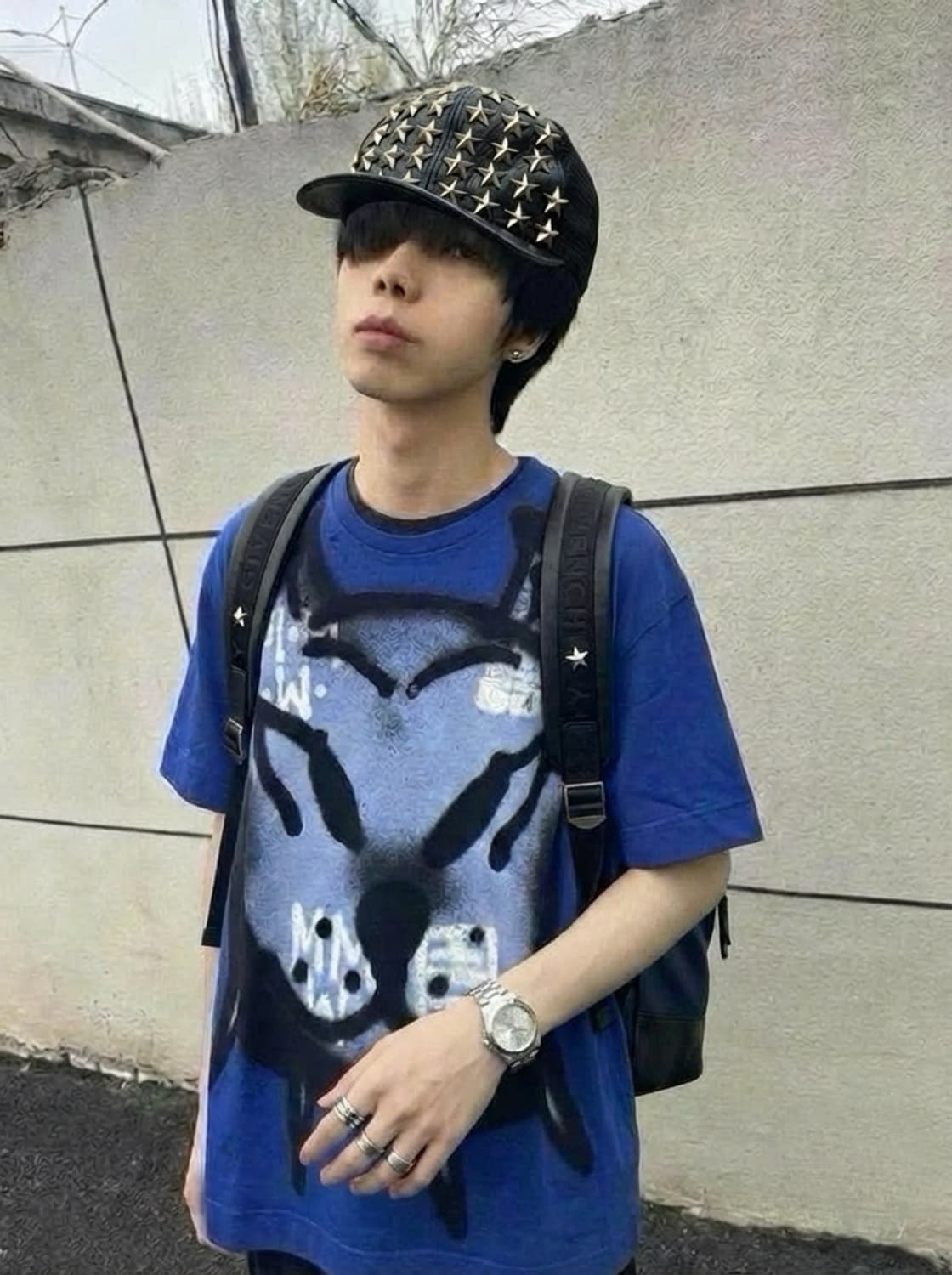 지방시 x 치토 워싱 블루 그래피티 반팔티 상품이미지1
