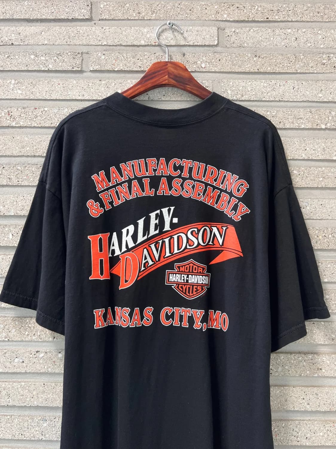 [2XL]90's 할리 데이비슨 USA Made 스펠아웃 프린팅 티셔츠 상품이미지1