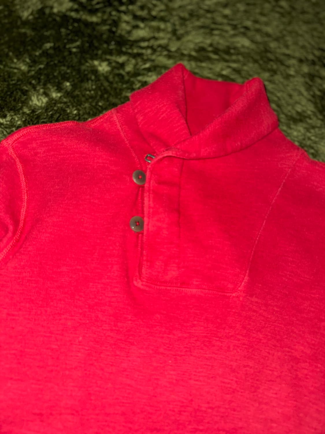 [S] 폴로 랄프로렌 숄 칼라 버튼업 니트 레드 상품이미지3