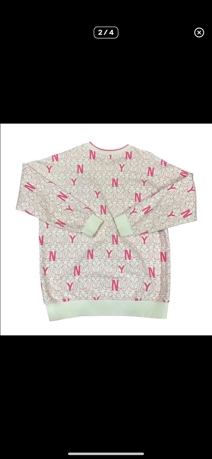 (바배) MLB 모노그램 스타 핑크 오버핏 맨투맨 상품이미지2