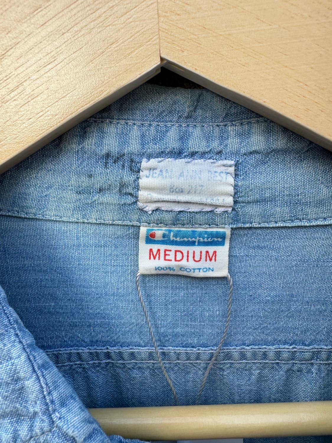 70s 챔피온 샴브레이 셔츠 made in usa 미해군 데님 상품이미지6